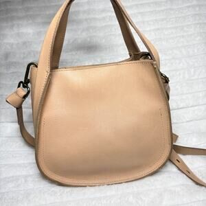 Madewell Sydney Leather Shoulder Crossbody Bag Handbag Purse Camel Beige
